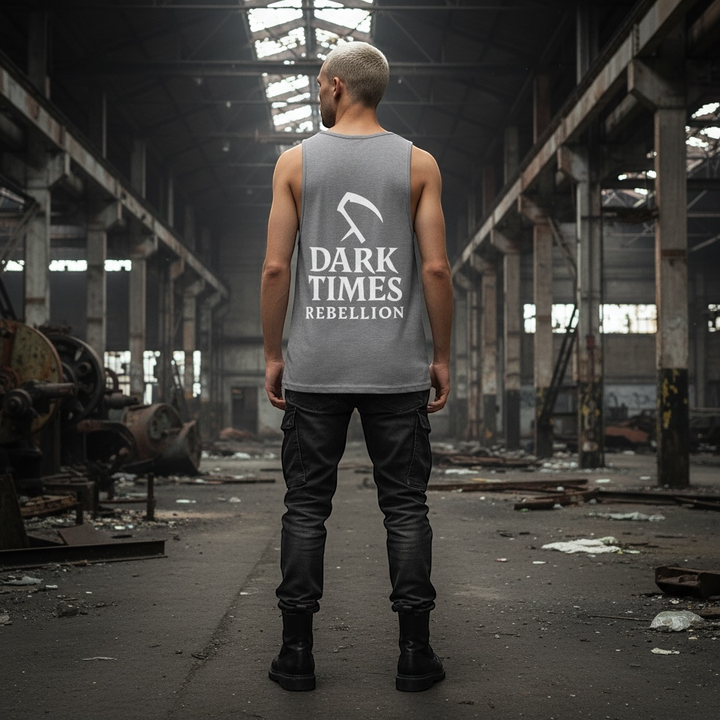 Dark Times “Sleeper” Logo - Premium Tank Top - Grey